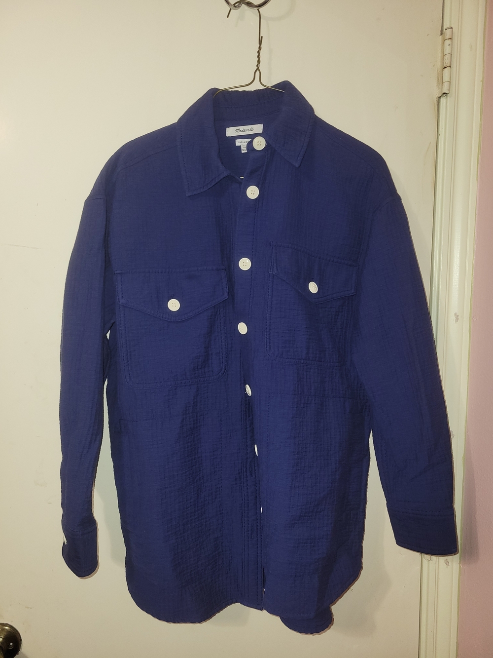 Madewell Men's Royal Blue Button-Front Shirt Jacket